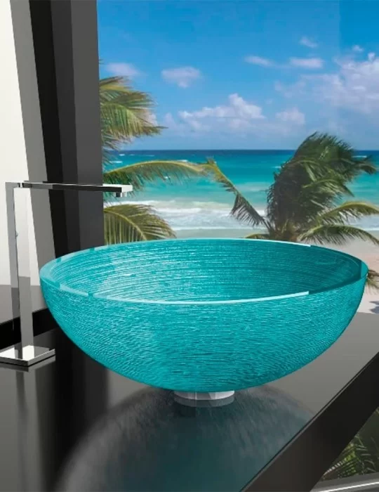 Vasque à poser Metropole Round, de Glass Design. Vasque à poser Metropole Round, de Glass Design.