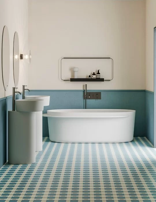 Baignoire îlot en solid surface Plateau, de Ex.t Design