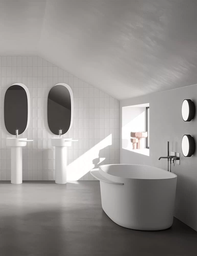 Baignoire îlot en solid surface Plateau, de Ex.t Design