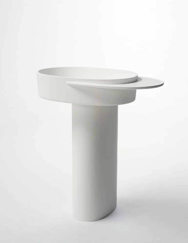 Lavabo oval sur pied PLATEAU - Solid Surface Ex.t