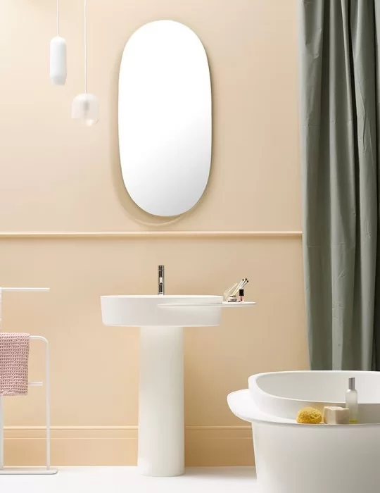 Lavabo oval sur pied PLATEAU - Solid Surface Ex.t