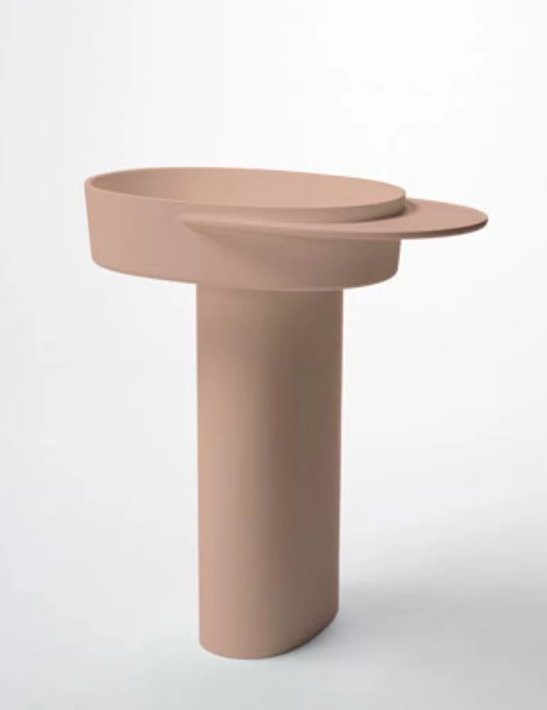 Lavabo oval sur pied PLATEAU - Solid Surface Ex.t