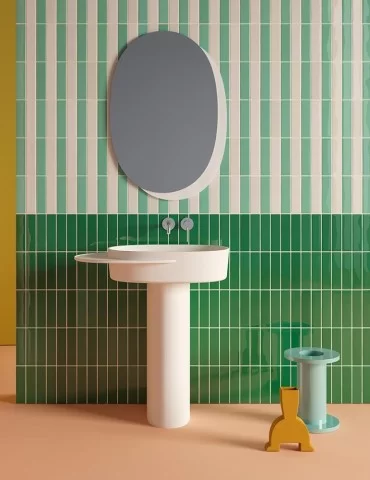 Lavabo oval sur pied PLATEAU - Solid Surface Ex.t 2