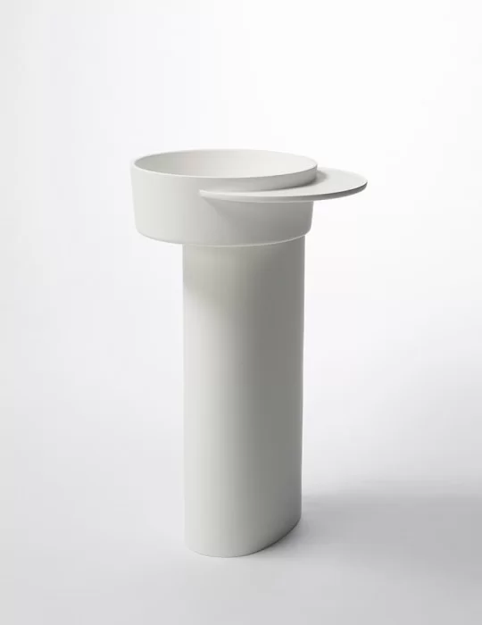 Lavabo rond sur pied PLATEAU - Solid Surface Ex.t