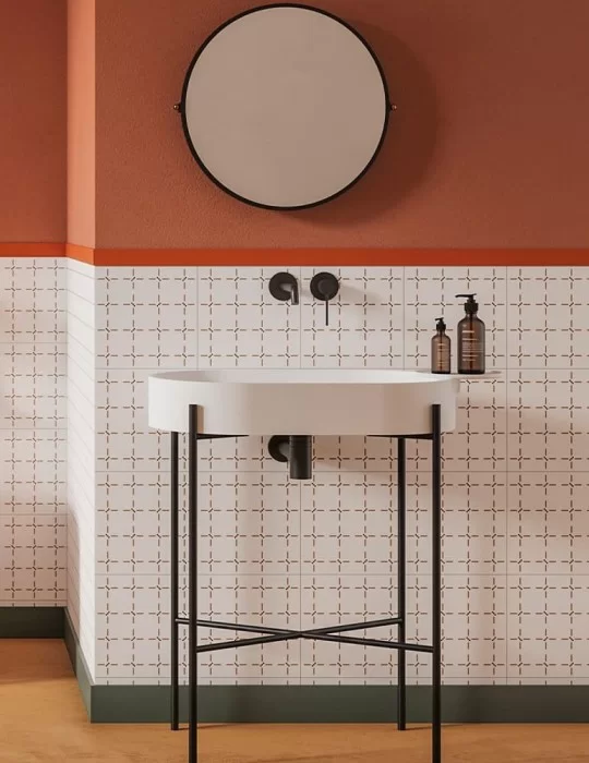Lavabo oval Stand sur pied métallique laqué noir ou blanc Ex.t DESIGN