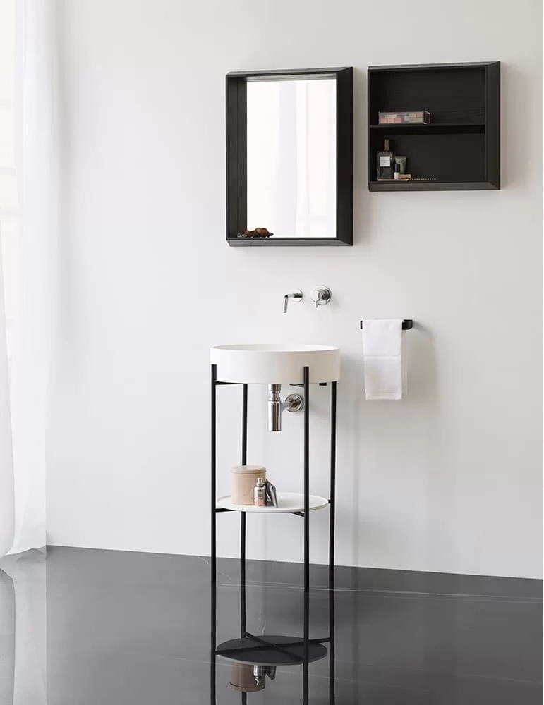 Lavabo rond sur pied métallique Stand - Ex.t DESIGN