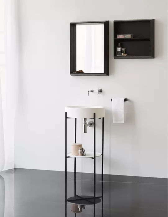 Lavabo rond sur pied métallique Stand - Ex.t DESIGN