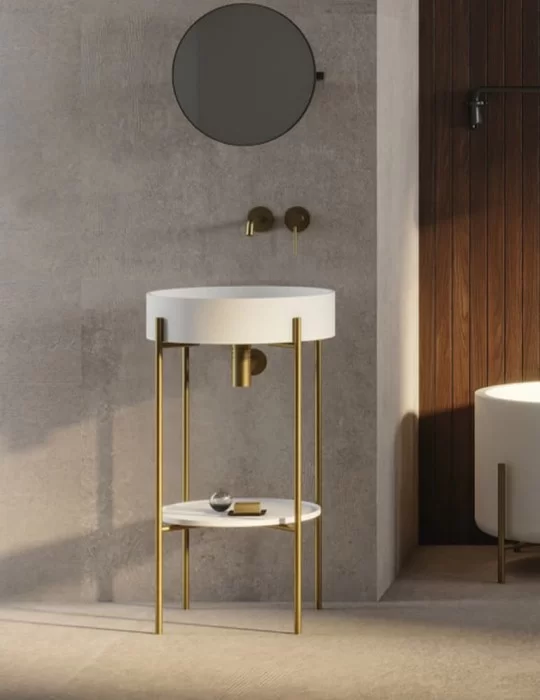 Lavabo rond sur pied métallique Stand - Ex.t DESIGN