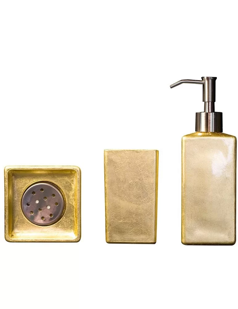 Coffret d'accessoires salle de bain Luxury. Florence Glass.