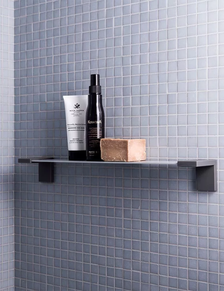 Tablette en gel polyuréthane et aluminium anodisé, Inlinea Mensola