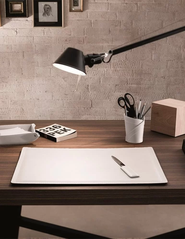 Sous-mains de bureau Ascanio, en cuir régénéré