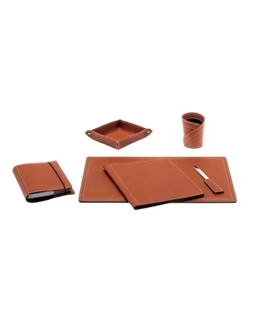 Set de bureau 5 pièces Ascanio, en cuir régénéré. Limac Design. 2