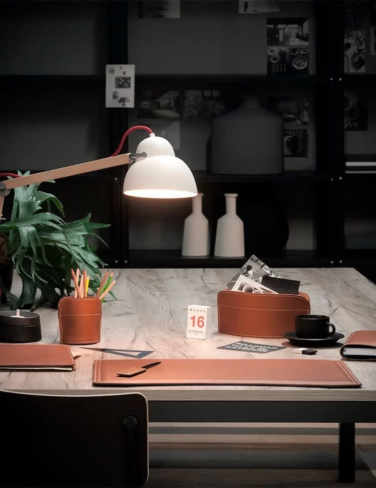 Set de bureau 5 pièces Brando, en cuir régénéré