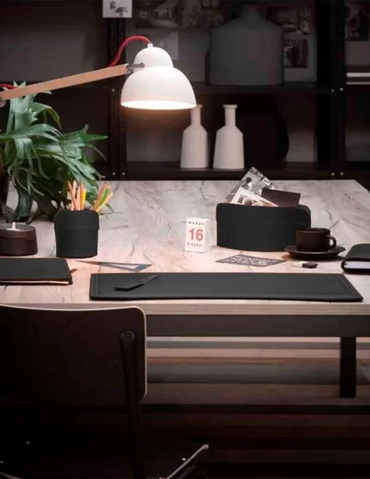 Set de bureau 5 pièces Brando, en cuir régénéré