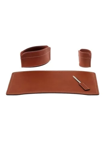 Set de bureau 4 pièces Brando, en cuir régénéré 2