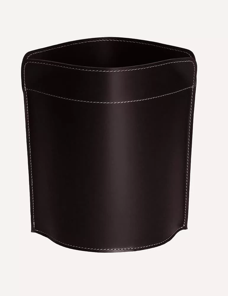 Corbeille à papier en cuir Canistro de Limac Design