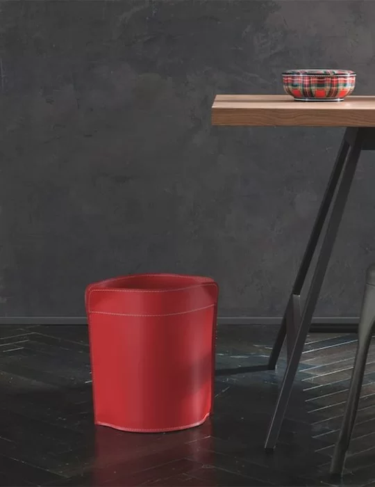 Corbeille à papier en cuir Canistro de Limac Design Corbeille à papier en cuir Canistro de Limac Design