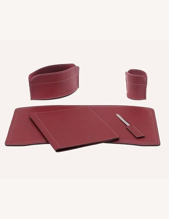 Set de bureau 5 pièces Brando, en cuir régénéré