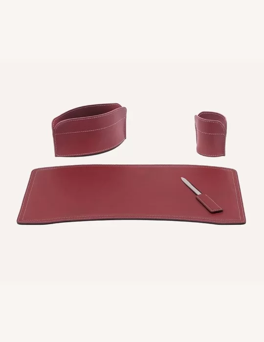 Set de bureau 4 pièces Brando, en cuir régénéré