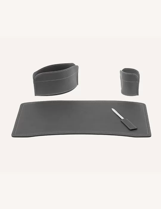 Set de bureau 4 pièces Brando, en cuir régénéré