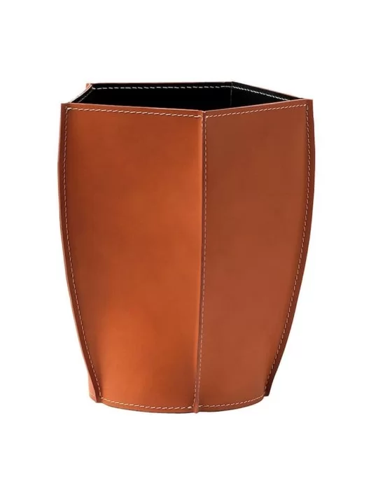 Corbeille à papier en cuir Poligono de Limac Design