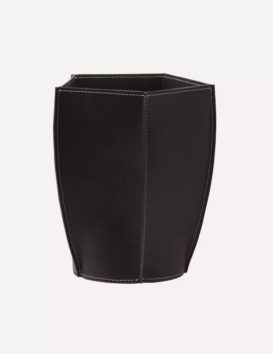 Corbeille à papier en cuir Poligono de Limac Design