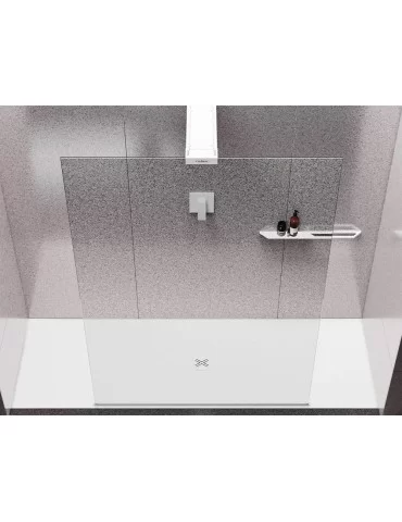 Paroi de douche haut de gamme fixe ouverte 2 côtés verre 8mm 2