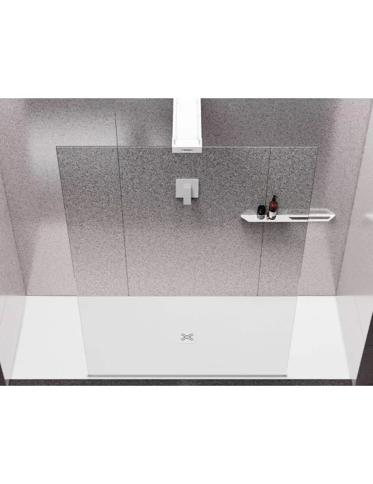 Paroi de douche haut de gamme fixe ouverte 2 côtés verre 8mm