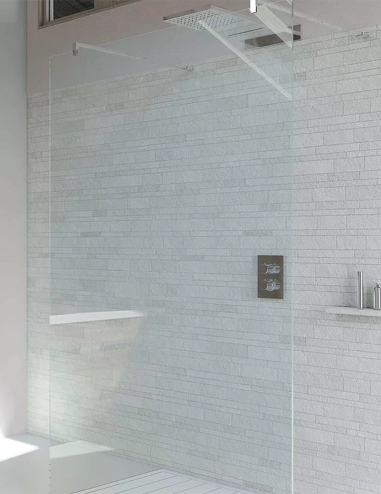 Paroi de douche haut de gamme fixe ouverte 2 côtés verre 8mm