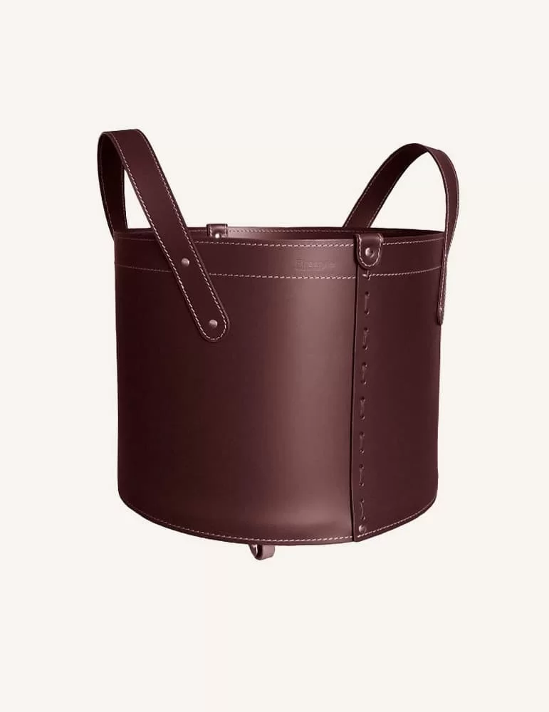 Porte-bois en cuir Tonda de Limac Design