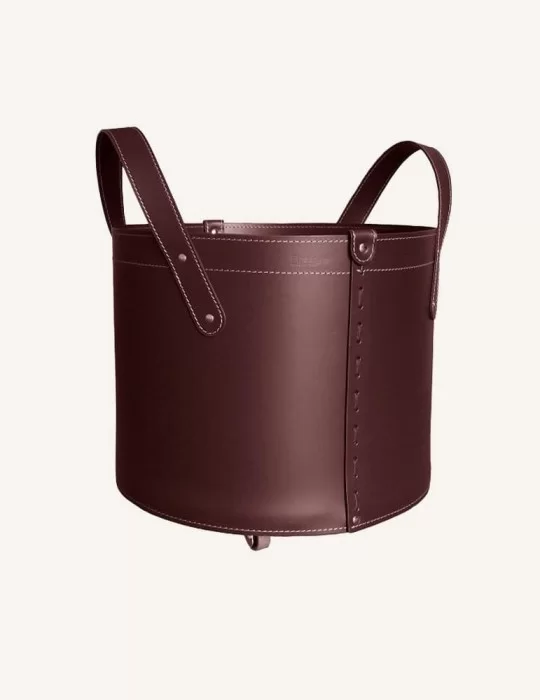 Porte-bois en cuir Tonda de Limac Design