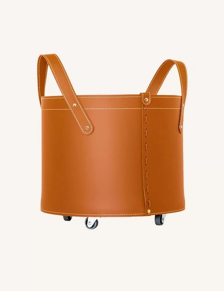 Porte-bois en cuir Tonda de Limac Design Porte-bois en cuir Tonda de Limac Design