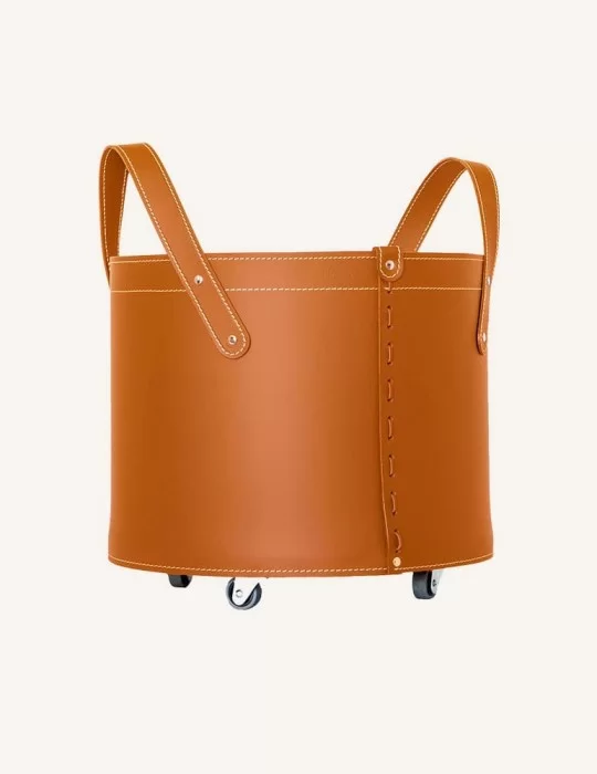 Porte-bois en cuir Tonda de Limac Design Porte-bois en cuir Tonda de Limac Design
