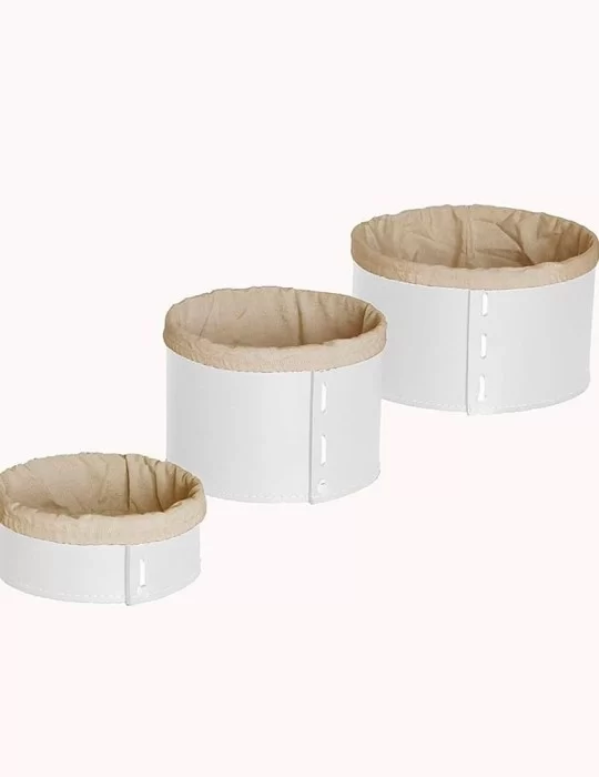 Set de 3 porte-objets en cuir Fanny, by Limac Design.