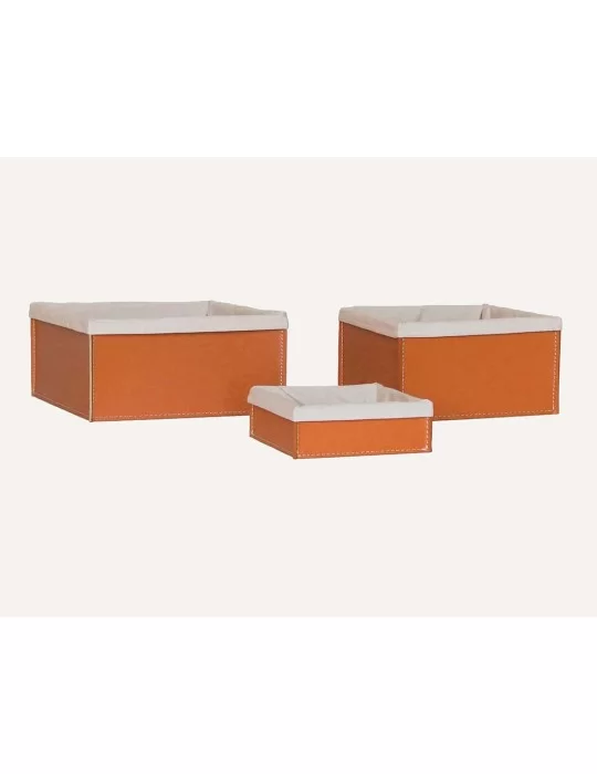 Set de 3 porte-objets en cuir Sonia, by Limac Design.