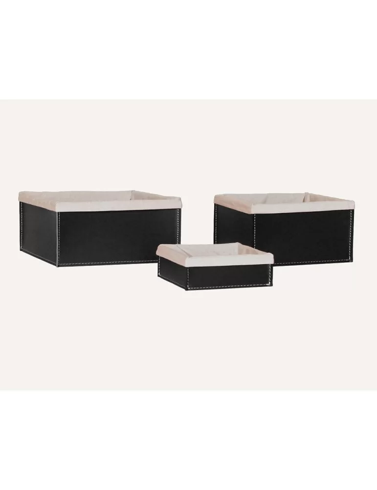 Set de 3 porte-objets en cuir Sonia, by Limac Design.