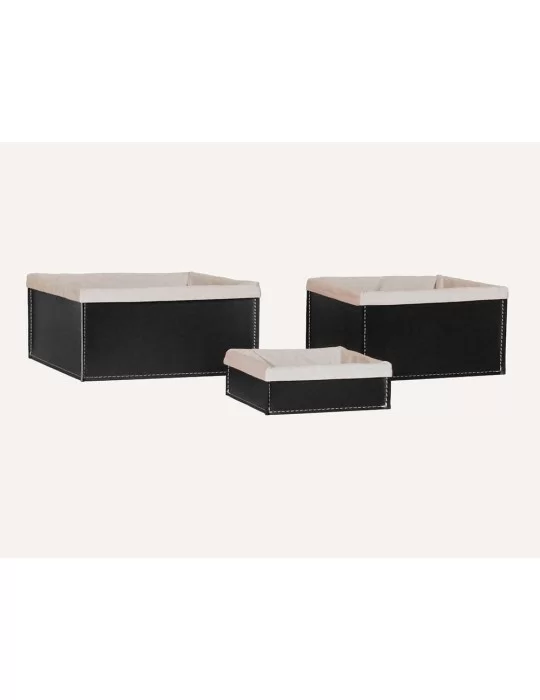 Set de 3 porte-objets en cuir Sonia, by Limac Design.