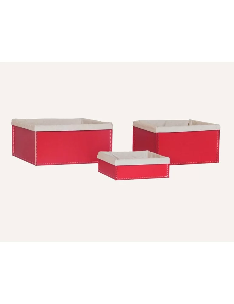Set de 3 porte-objets en cuir Sonia, by Limac Design.