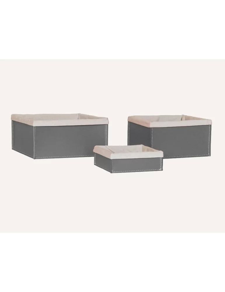 Set de 3 porte-objets en cuir Sonia, by Limac Design.