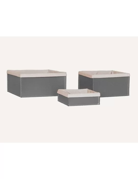 Set de 3 porte-objets en cuir Sonia, by Limac Design.