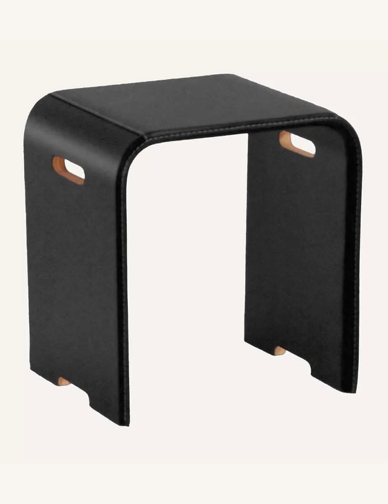 Tabouret en bois revêtu de cuir Sgaby de Limac Design