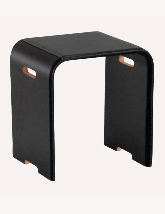 Tabouret en bois revêtu de cuir Sgaby de Limac Design