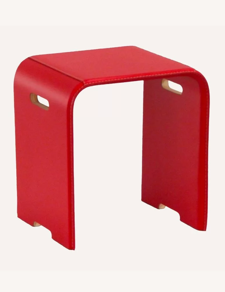 Tabouret en bois revêtu de cuir Sgaby de Limac Design