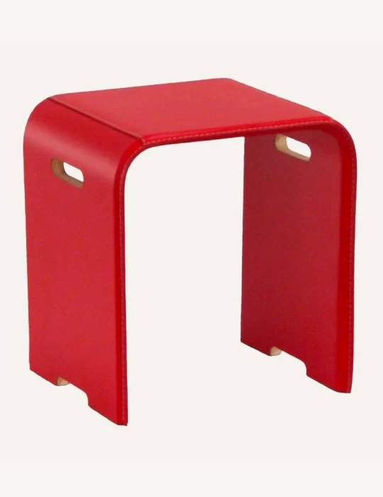 Tabouret en bois revêtu de cuir Sgaby de Limac Design