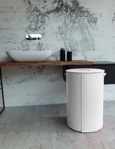 Panier à linge en cuir Ricky de Limac Design 2