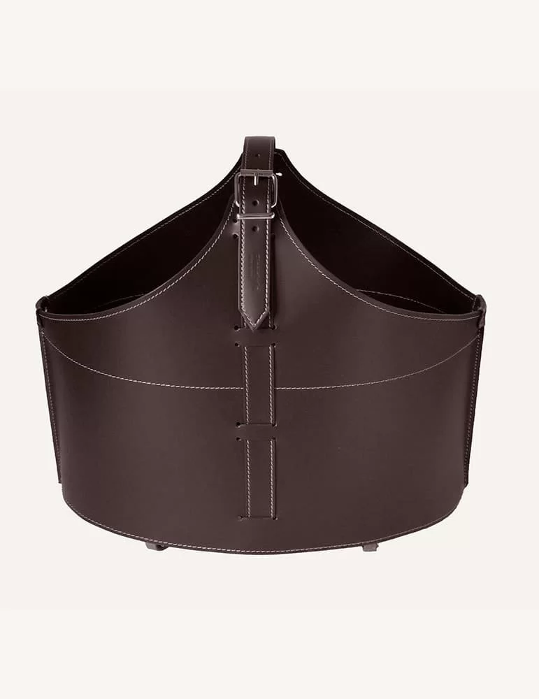 Porte-bois en cuir Fabia de Limac Design