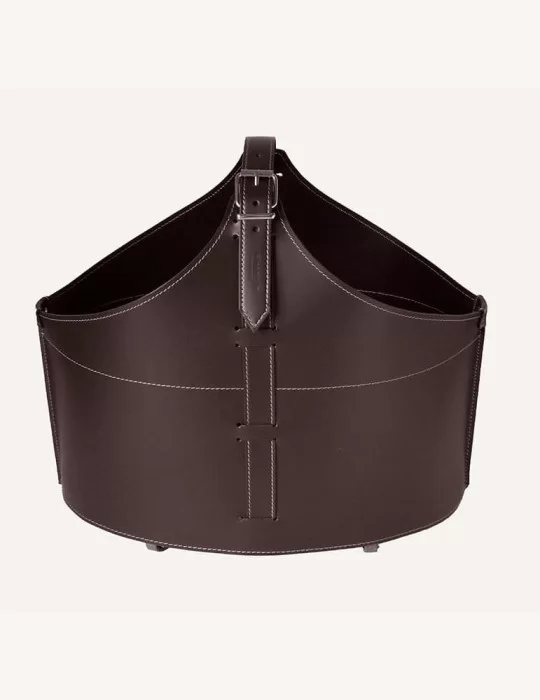 Porte-bois en cuir Fabia de Limac Design