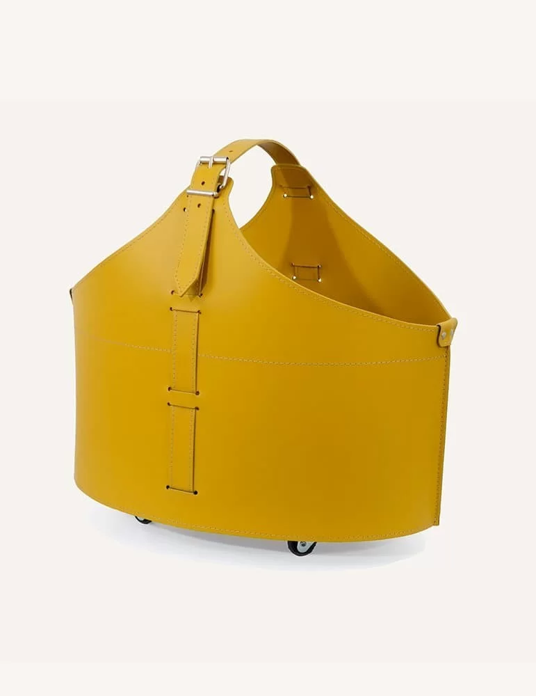 Porte-bois en cuir Fabia de Limac Design