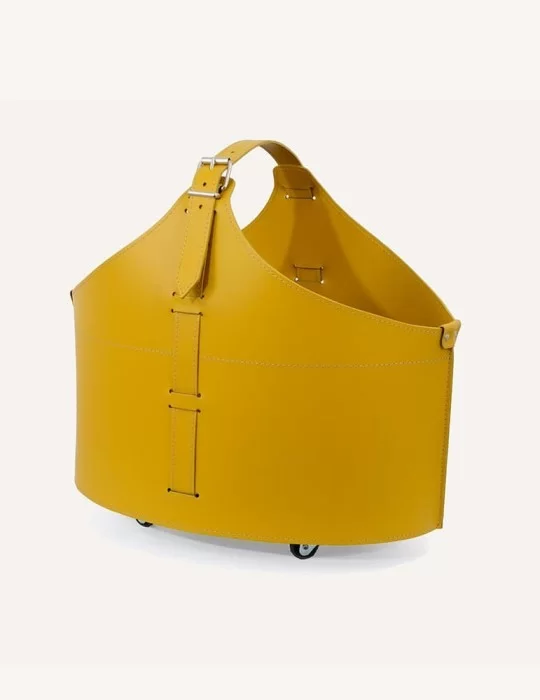 Porte-bois en cuir Fabia de Limac Design