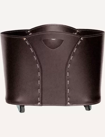 Porte-bois en cuir Volta de Limac Design 2